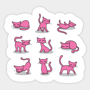 Pink Cats Sticker
